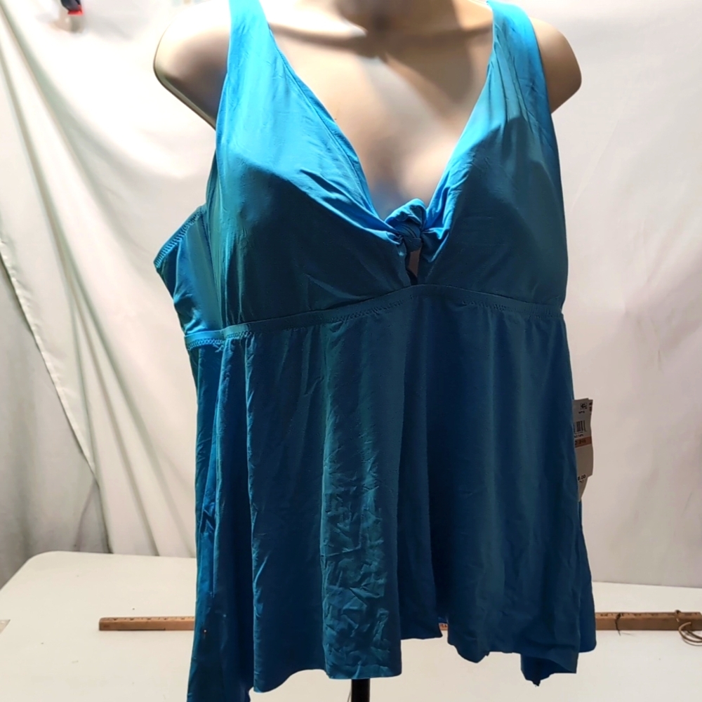 Plus size swim Tankini top by Becca ETC. blue size 3X